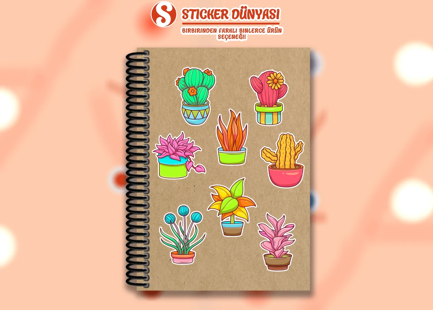 Otantik Bitkiler Temalı Yaratıcı Sticker Koleksiyonu (Otantik-Bitki3) görsel 3